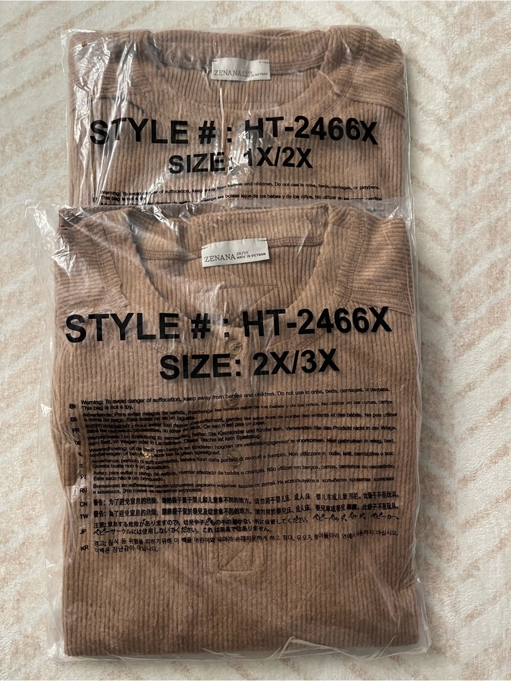 Zenana Hacci Ribbed Henley Pullover – Deep Camel - Picture 4 of 4